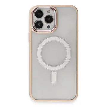İphone 15 Pro Max Kılıf Room Magneticsafe Silikon - Pudra
