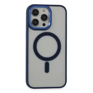 İphone 15 Pro Max Kılıf Room Magneticsafe Silikon - Lacivert