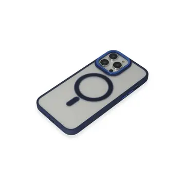 İphone 15 Pro Max Kılıf Room Magneticsafe Silikon - Lacivert