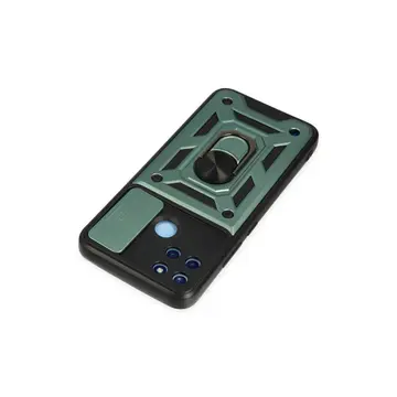 Realme C25y Kılıf Pars Lens Yüzüklü Silikon - Yeşil