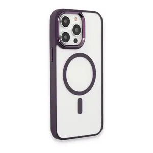 İphone 15 Pro Max Kılıf Room Magneticsafe Silikon - Derin Mor