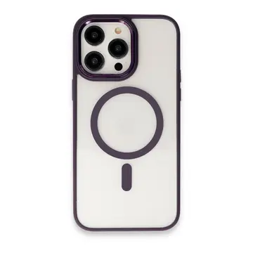 İphone 15 Pro Max Kılıf Room Magneticsafe Silikon - Derin Mor