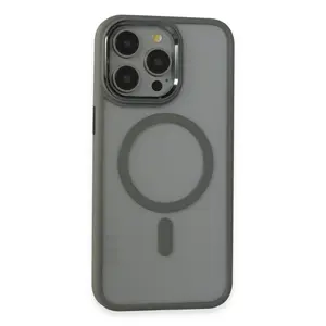 İphone 15 Pro Max Kılıf Room Magneticsafe Silikon - Gri