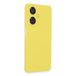 Realme C55 Kılıf Nano İçi Kadife Silikon - Sarı