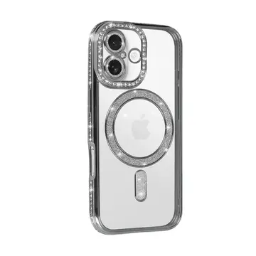 İphone 17 Joke Simli Magneticsafe Kılıf - Gümüş