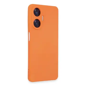 Realme C55 Kılıf Nano İçi Kadife Silikon - Turuncu