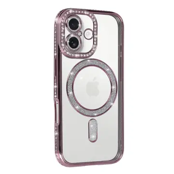 İphone 17 Joke Simli Magneticsafe Kılıf - Pembe