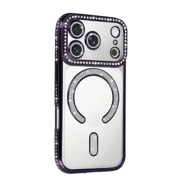 İphone 17 Pro Joke Simli Magneticsafe Kılıf - Derin Mor