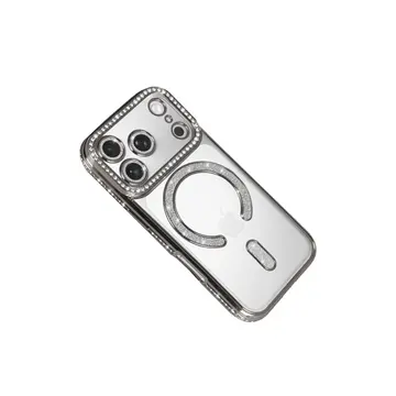 İphone 17 Pro Joke Simli Magneticsafe Kılıf - Gümüş