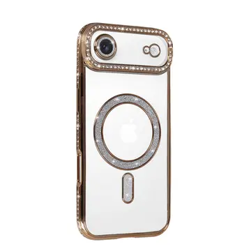 İphone 17 Air Joke Simli Magneticsafe Kılıf - Gold
