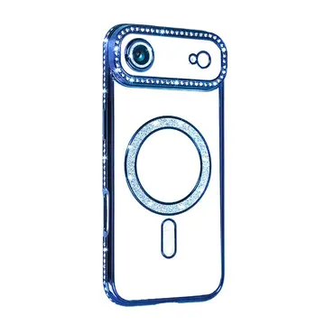 İphone 17 Air Joke Simli Magneticsafe Kılıf - Mavi