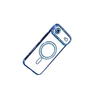 İphone 17 Air Joke Simli Magneticsafe Kılıf - Mavi