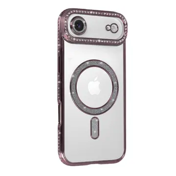 İphone 17 Air Joke Simli Magneticsafe Kılıf - Pembe