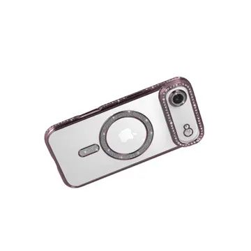 İphone 17 Air Joke Simli Magneticsafe Kılıf - Pembe
