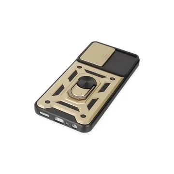 Samsung Galaxy A04s Kılıf Pars Lens Yüzüklü Silikon - Gold