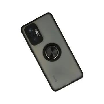 Xiaomi Redmi Note 10 Pro Kılıf Montreal Yüzüklü Silikon Kapak - Siyah