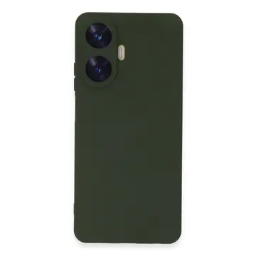 Realme C55 Kılıf Nano İçi Kadife Silikon - Koyu Yeşil