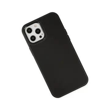 İphone 12 Pro Max Kılıf Asya Deri Silikon - Siyah