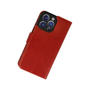 İphone 14 Pro Kılıf Trend S Plus Kapaklı Kılıf - Kırmızı
