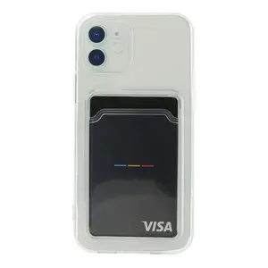 İphone 12 Kılıf Kart Şeffaf Silikon - Şeffaf