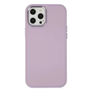 İphone 12 Pro Max Kılıf Asya Deri Silikon - Lila