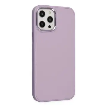 İphone 12 Pro Max Kılıf Asya Deri Silikon - Lila