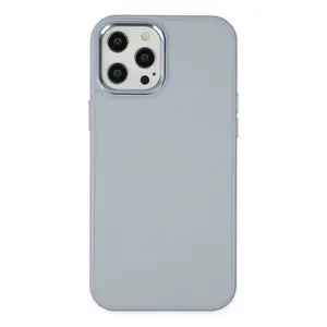 İphone 12 Pro Max Kılıf Asya Deri Silikon - Sierra Blue