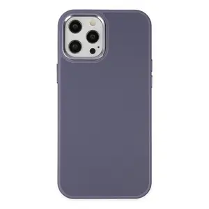 İphone 12 Pro Max Kılıf Asya Deri Silikon - Mor