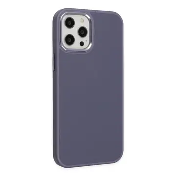 İphone 12 Pro Max Kılıf Asya Deri Silikon - Mor