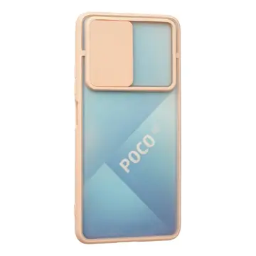 Xiaomi Poco F3 Kılıf Palm Buzlu Kamera Sürgülü Silikon - Pembe