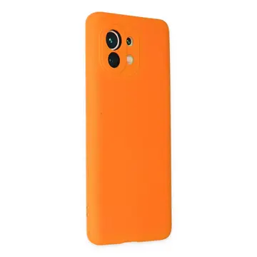 Xiaomi Mi 11 Kılıf Nano İçi Kadife Silikon - Turuncu