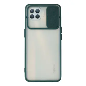 Oppo Reno 4 Lite Kılıf Palm Buzlu Kamera Sürgülü Silikon - Yeşil