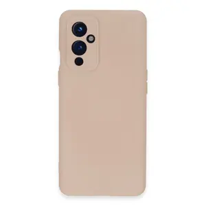 One Plus 9 Kılıf Nano İçi Kadife Silikon - Pudra