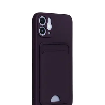 İphone 12 Kılıf Kelvin Kartvizitli Silikon - Derin Mor