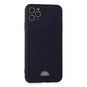 İphone 11 Pro Max Kılıf Kelvin Kartvizitli Silikon - Derin Mor
