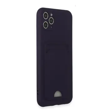İphone 11 Pro Max Kılıf Kelvin Kartvizitli Silikon - Derin Mor