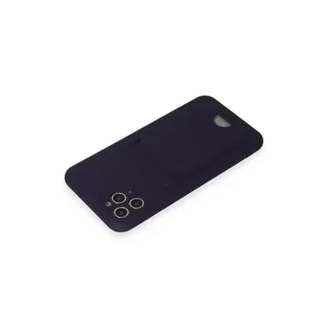 İphone 11 Pro Max Kılıf Kelvin Kartvizitli Silikon - Derin Mor