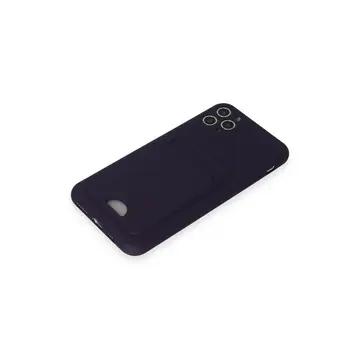 İphone 11 Pro Max Kılıf Kelvin Kartvizitli Silikon - Derin Mor