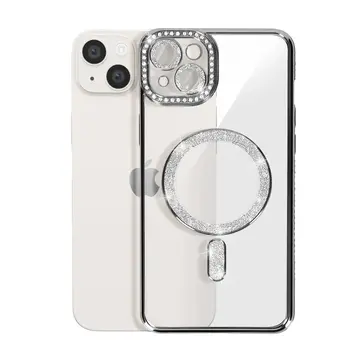İphone 15 Kılıf Joke Simli Magneticsafe Kılıf - Siyah