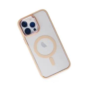 İphone 14 Pro Max Kılıf Room Magneticsafe Silikon - Pudra