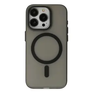 İphone 15 Pro Kılıf Lodos Magneticsafe Mat Kapak - Siyah