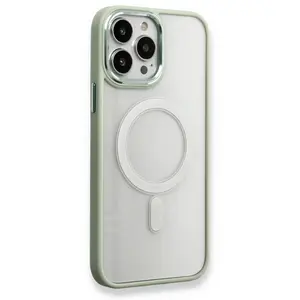 İphone 14 Pro Max Kılıf Room Magneticsafe Silikon - Su Yeşili