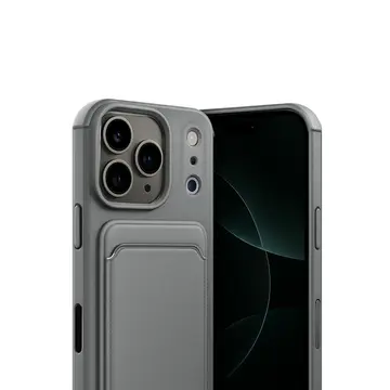İphone 17 Pro Max Kelvin Kartvizitli Silikon - Gri