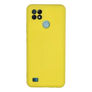 Realme C21 Kılıf Nano İçi Kadife Silikon - Sarı