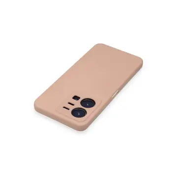 Vivo Y35 Kılıf Nano İçi Kadife Silikon - Pudra