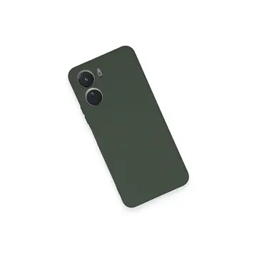 Vivo Y16 Kılıf Nano İçi Kadife Silikon - Koyu Yeşil