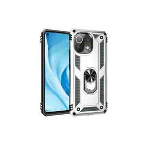 Xiaomi Mi 11 Lite Kılıf Sofya Yüzüklü Silikon Kapak - Gümüş
