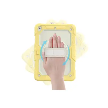 İpad 10.2 (7.nesil) Kılıf Strap New Tablet Kapak - Sarı
