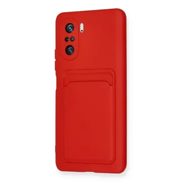 Xiaomi Mi 11i Kılıf Kelvin Kartvizitli Silikon - Kırmızı