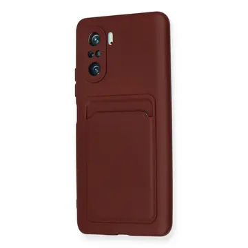 Xiaomi Mi 11i Kılıf Kelvin Kartvizitli Silikon - Bordo